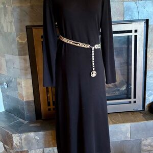 Vintage Ren Faire Medieval Book Chain Etched Belt w Heraldic Lion Shield Charm